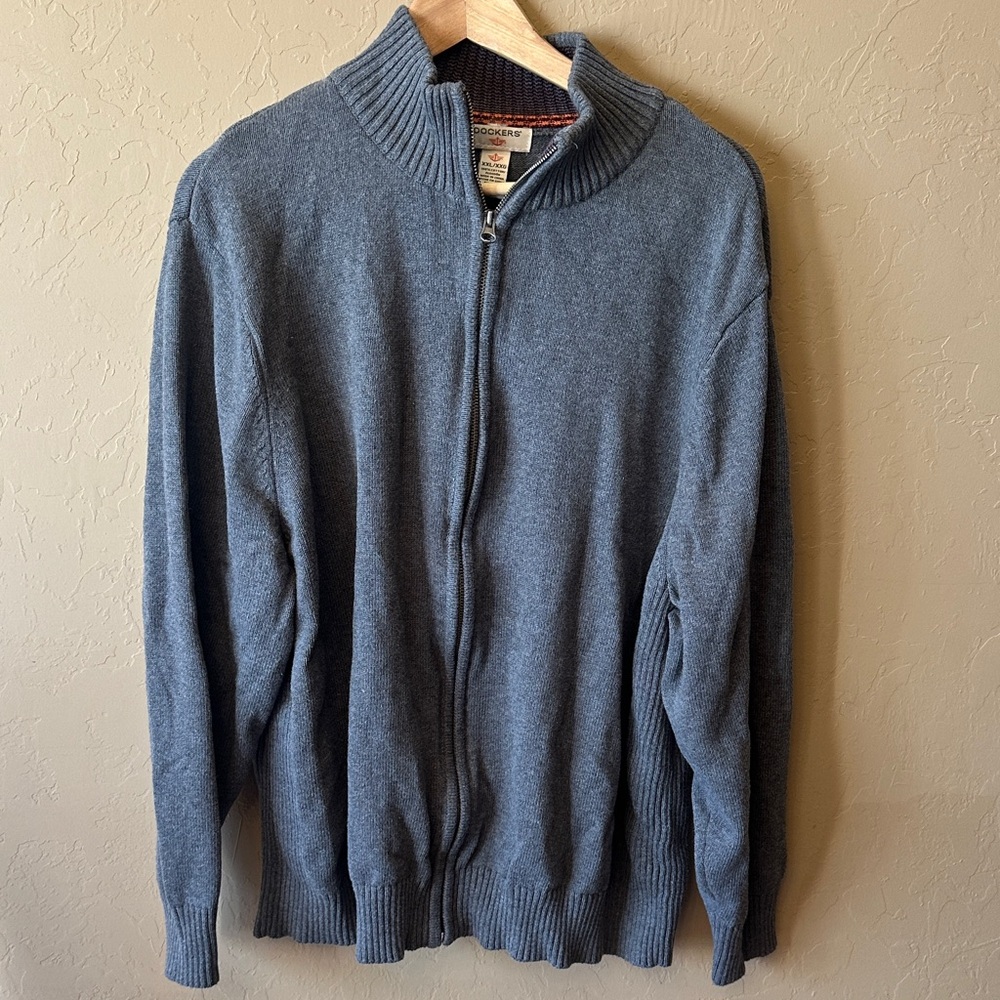 Men's Gray Full-Zip Sweater